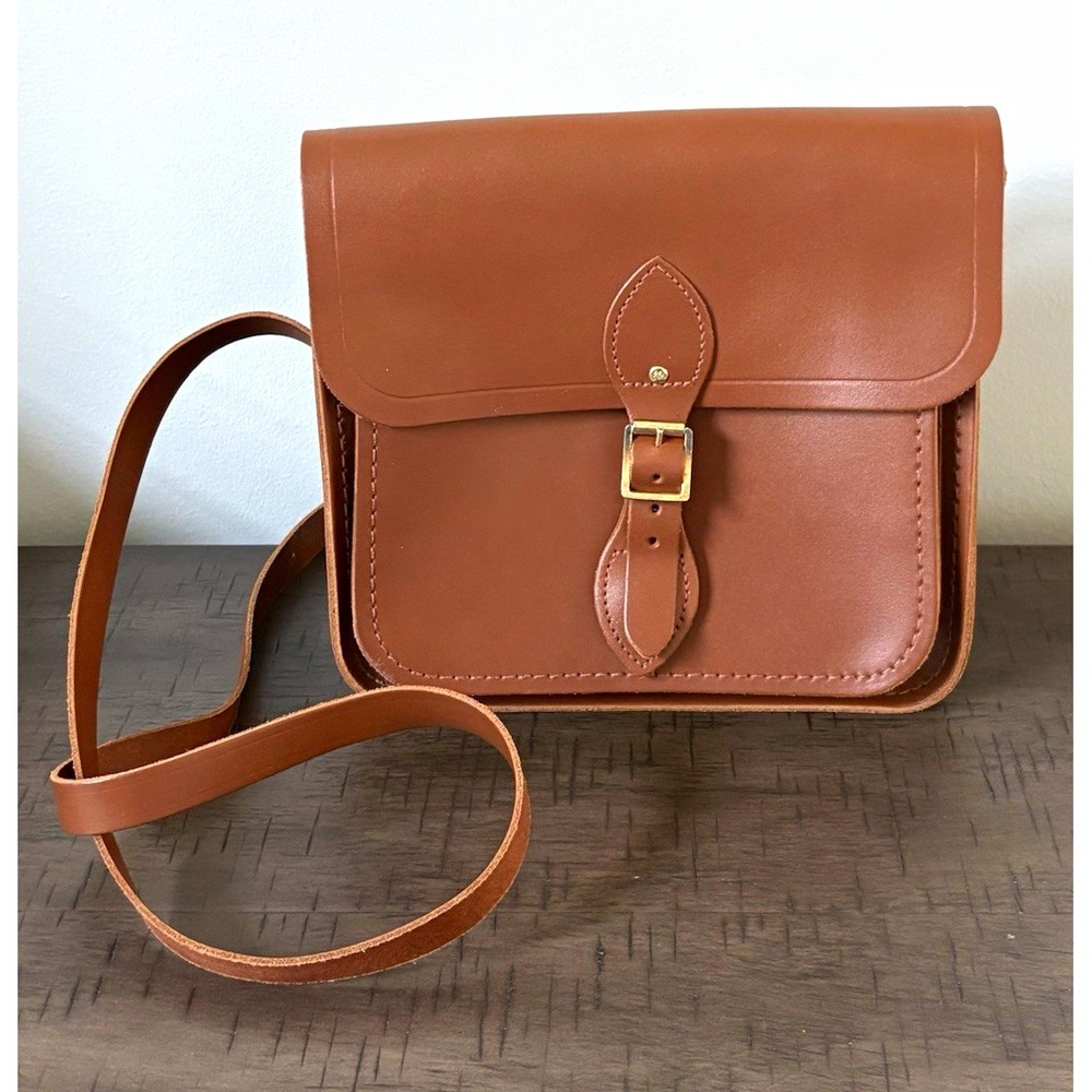 Cambridge Satchel Company "Traveller" Brown Crossbody Satchel Buckle Purse